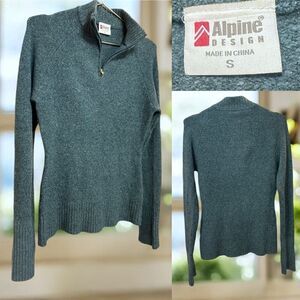 ALPINE DESIGN Fleece Knit Quarter Zip Pullover Sweater Jumper Size Small